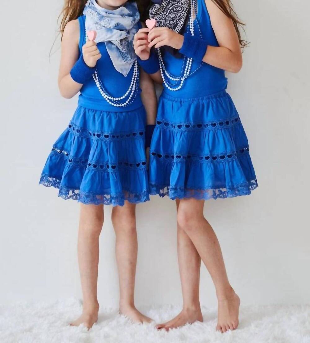 NEW THEME girls sofia mini skirt in camp blue